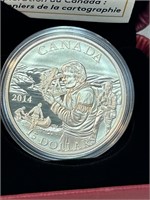 2014 $15 Fine Silver Coin - Pioneering Mapmakers