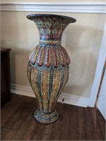 Large metal vase 29in tall 12in wide