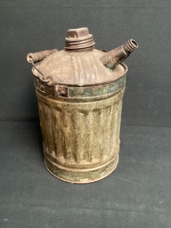Vintage Galvanized Metal Oil Can
