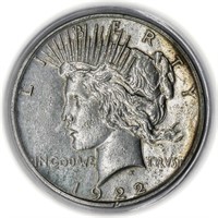 1922 US 0.9 Silver Peace Dollar Coin