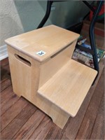 Wood step stool w storage
