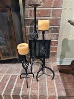 3 iron tall candle holders