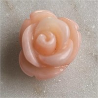 CERT 3.75 Ct Carved Pink Coral, Round Shape, GLI C