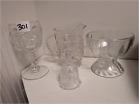 Misc glassware w crystal bell
