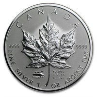 99.99 Silver 2005 RCM  Maple Leaf V-E Day $5 Coin