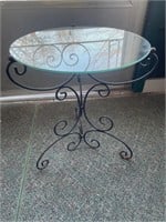 metal and glass top side table