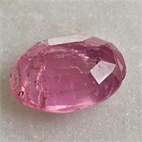 CERT 1.23 Ct Faceted Untreated Ruby, Oval Shape, I
