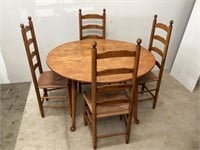 Table & Four Ladder Back Chairs