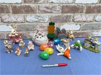 ASSORTED EASTER DÉCOR - FIGURINES, EGGS,