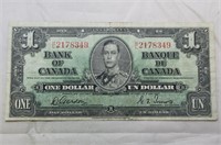 Canada $1 Banknote 1937 BC-21c Gordon Towers