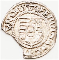 Hungary, Ferdinand I 1537 silver Denar coin