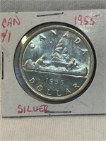 $1 1955 Canada Silver Dollar