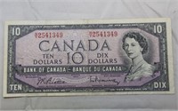 Canada $10 Banknote 1954 BC-40b Beattie - Rasminsk
