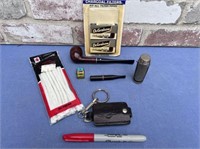 ASSORTMENT -  PIPE, PIPE CLEANERS, LIGHTER IN CASE