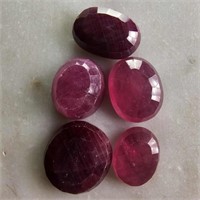 33.55 Ct Faceted Colour Enhanced Ruby Gemstones Lo