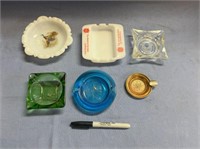 SELECTION OF 6 ASSORTED ASHTRAYS, SOME ARE