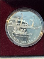 1991 Proof Silver Dollar - Frontenac