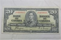 Canada $20 Banknote 1937 BC-25c Coyne Towers