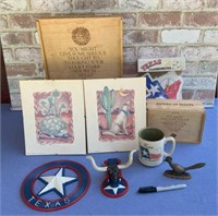 BOX LOT: ASSORTED TEXAS THEMED ITEMS