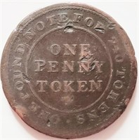 Flint Lead Works 1813 ONE PENNY coin 34mm