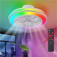 rgb led ceiling fan with light 20"