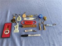 GROUPING OF ASSORTED ADVERTISING KEY CHAINS,
