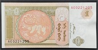 2008 Mongolia, 1 TOGROG banknote UNC.