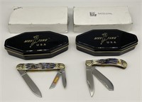 (2) Mustang USA Folding Knife w/ Tin & Outer