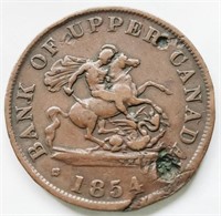 Upper Canada 1854 HALF PENNY coin 27.7mm