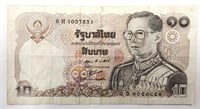 1980 Thailand 10 Bahat Bank Note
