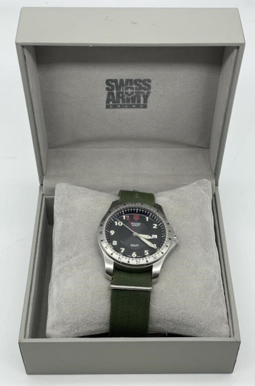 Swiss Army GMT Mens Watch In Case