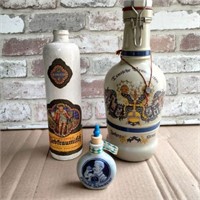 (2 PCS) POTTERY LIQUOR BOTTLES