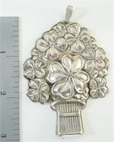 Sterling Silver Pendant Whistle, Flowers