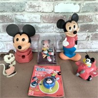 BOX LOT: MICKEY MOUSE FIGURINES & TOYS
