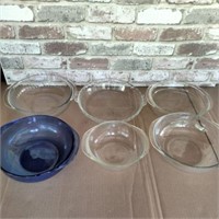 BOX LOT: 6 GLASS BAKING & PIE DISHES