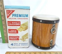 Cracker Tin, Wood Drum