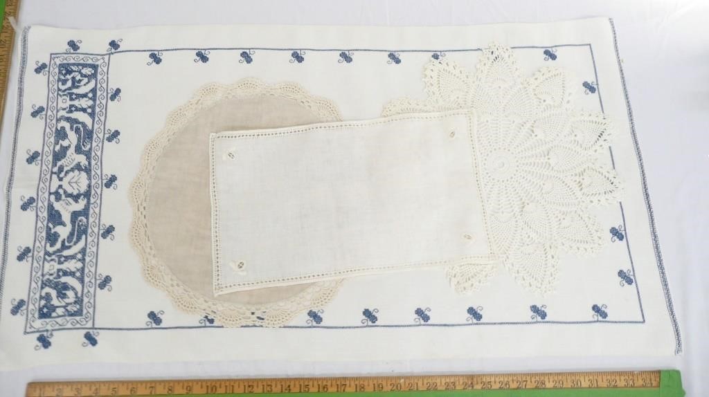 4 Fancy Work Items, Table Runners? Doilies?