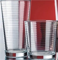 15pc Ribbed Drinking Glass Set