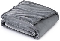 Bedsure Fleece Twin Blanket - Grey