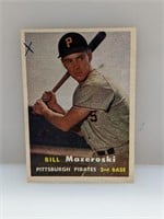 1957 Topps #24 Bill Mazeroski HOF Pirates mk