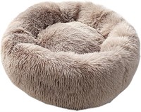 Warm Fleece Round Pet Bed - Brown