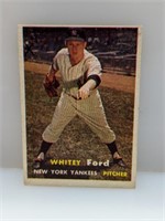 1957 Topps #25 Whitey Ford Yankees HOF mk