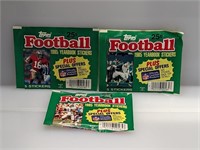 3 packs 1985 Topps football yearbook stickers pack
