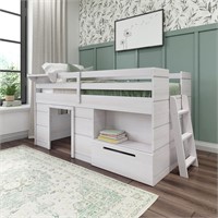 $499 - Max & Lily Loft Bed Twin Size, Solid Wood