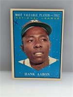 1961 Topps #484 Hank Aaron (MVP) Braves HOF mk