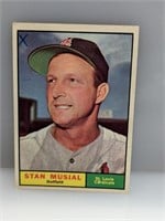 1961 Topps #290 Stan Musial Cardinals HOF mk