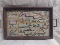 Map Wood Tray