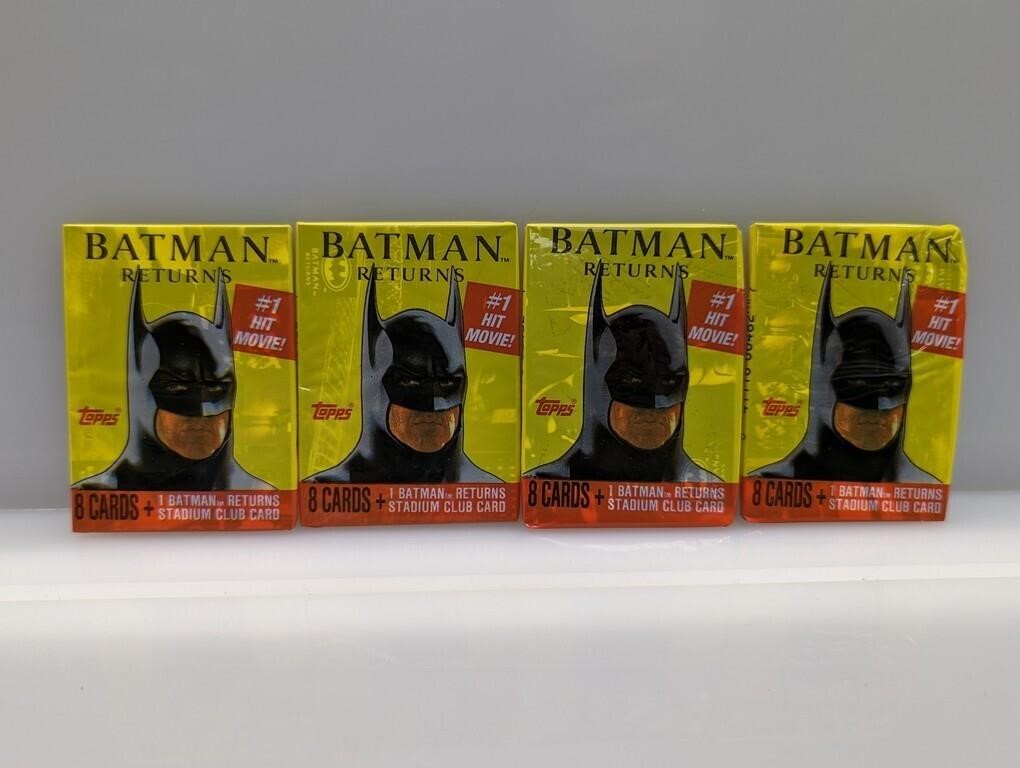 1992 Topps Batman Returns 4 Unopened Wax Packs