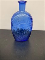 Vintage blue glass with eagle