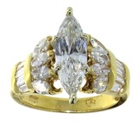 EGL 18kt Gold 2.94 ct Marquise Cut Diamond Ring